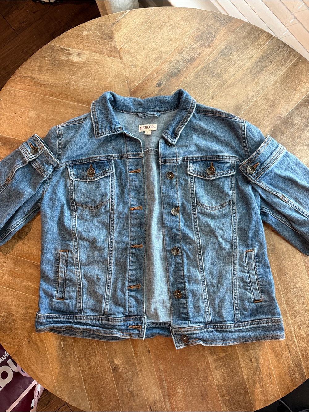 Merona Button Up Jean Jacket (Size: L)